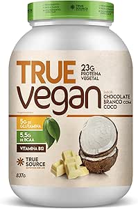 True Source True Vegan Proteína Vegetal - 837G Chocolate Branco Com Coco